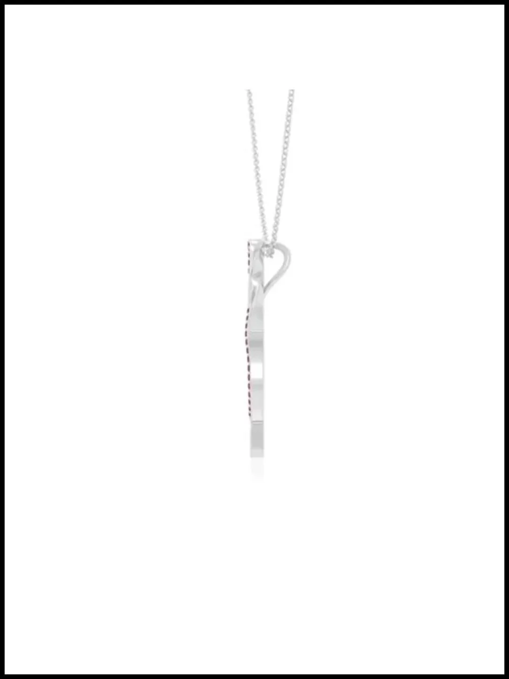 Infinity Design Pendant Necklace in Silver/Rose Gold Vermeil, Ruby Birthstone